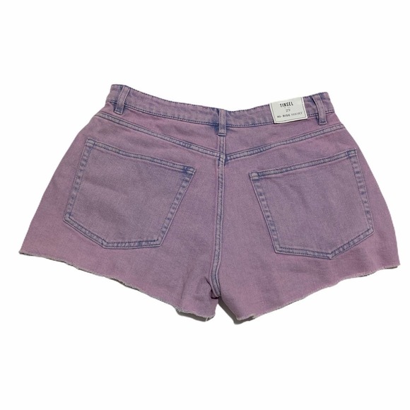PURPLE Denim Hi-Rise Raw Hem Shorts - Picture 2 of 9